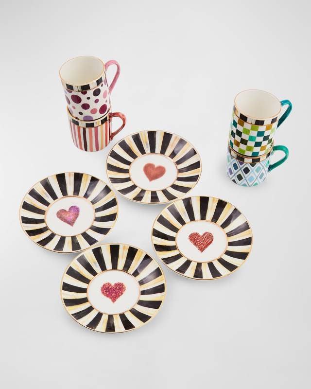 Sweetheart Espresso Cup Saucer, Set of 4